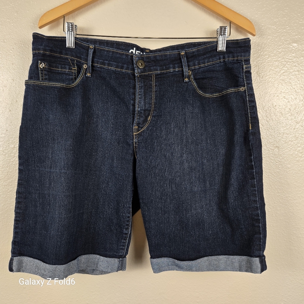 Denizen‎ from Levi’s Dark Wash Denim Shorts Sz 14 Stretch Cotton Blend Bermuda